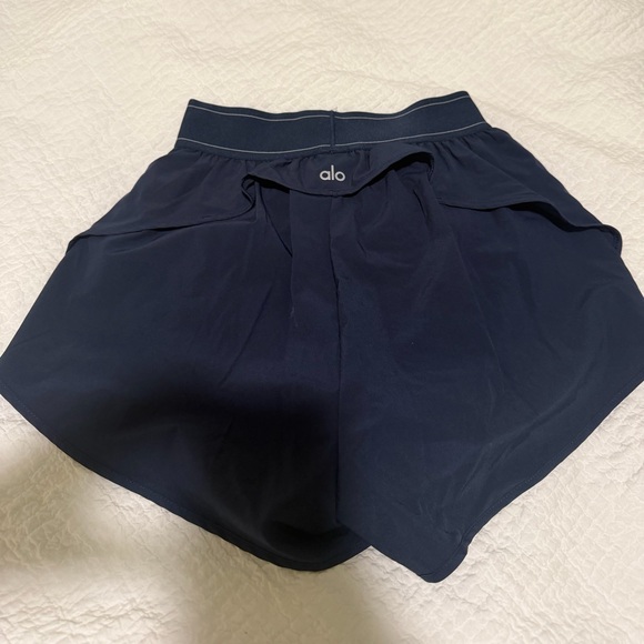 ALO Yoga Women's Match Point Navy Shorts - Picture 2 of 3
